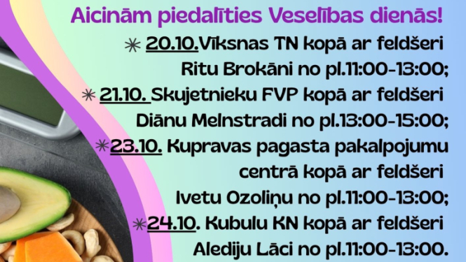 Aicinām piedalīties Veselības dienās Balvu novadā!