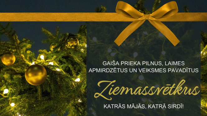 Gaiša prieka pilnus, laimes apmirdzētus un veiksmes pavadītus Ziemassvētkus katrās mājās!
