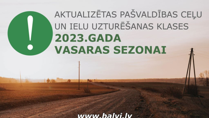 Ceļu uzturēšanas klases 2023