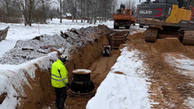 Daugavpils ielas posms remontdarbu laikā