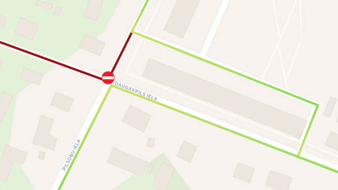 Shematiskais zīmējums noteiktajiem satiksmes ierobežojumiem