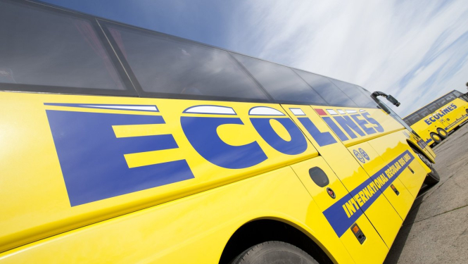Skats uz ''Ecolines'' autobusu 