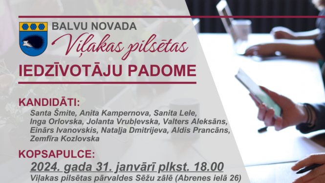 31.janvārī notiks Viļakas iedzīvotāju kopsapulce, kuras laikā tiks ievēlēta Iedzīvotāju padome