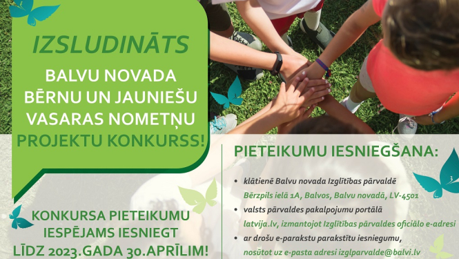 Par Balvu novada bērnu un jauniešu vasaras nometņu projektu konkursa nolikuma apstiprināšanu