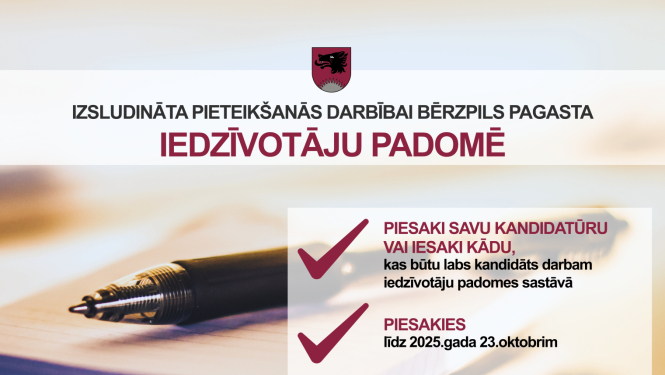 Līdz 23. oktobrim var pieteikties darbībai Bērzpils pagasta Iedzīvotāju padomē