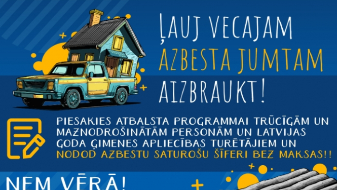 Uzsākta atbalsta programmas 2. kārta azbestu saturošā šīfera krājumu nodošanai