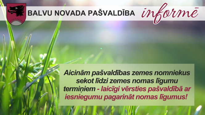 Informācija pašvaldības zemes nomniekiem