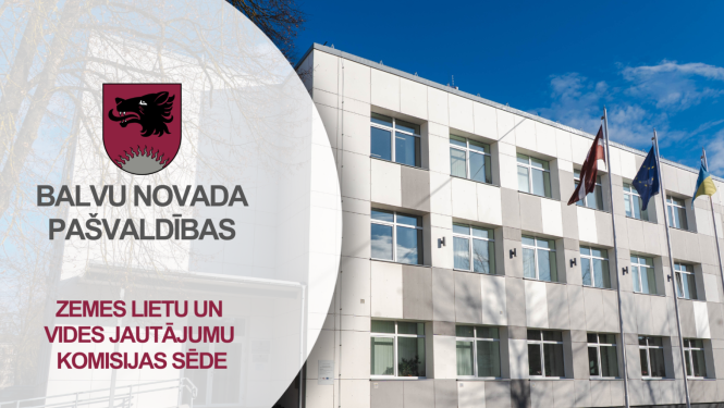 Skats uz Balvu novada Centrālās pārvaldes ēku pavasarī 