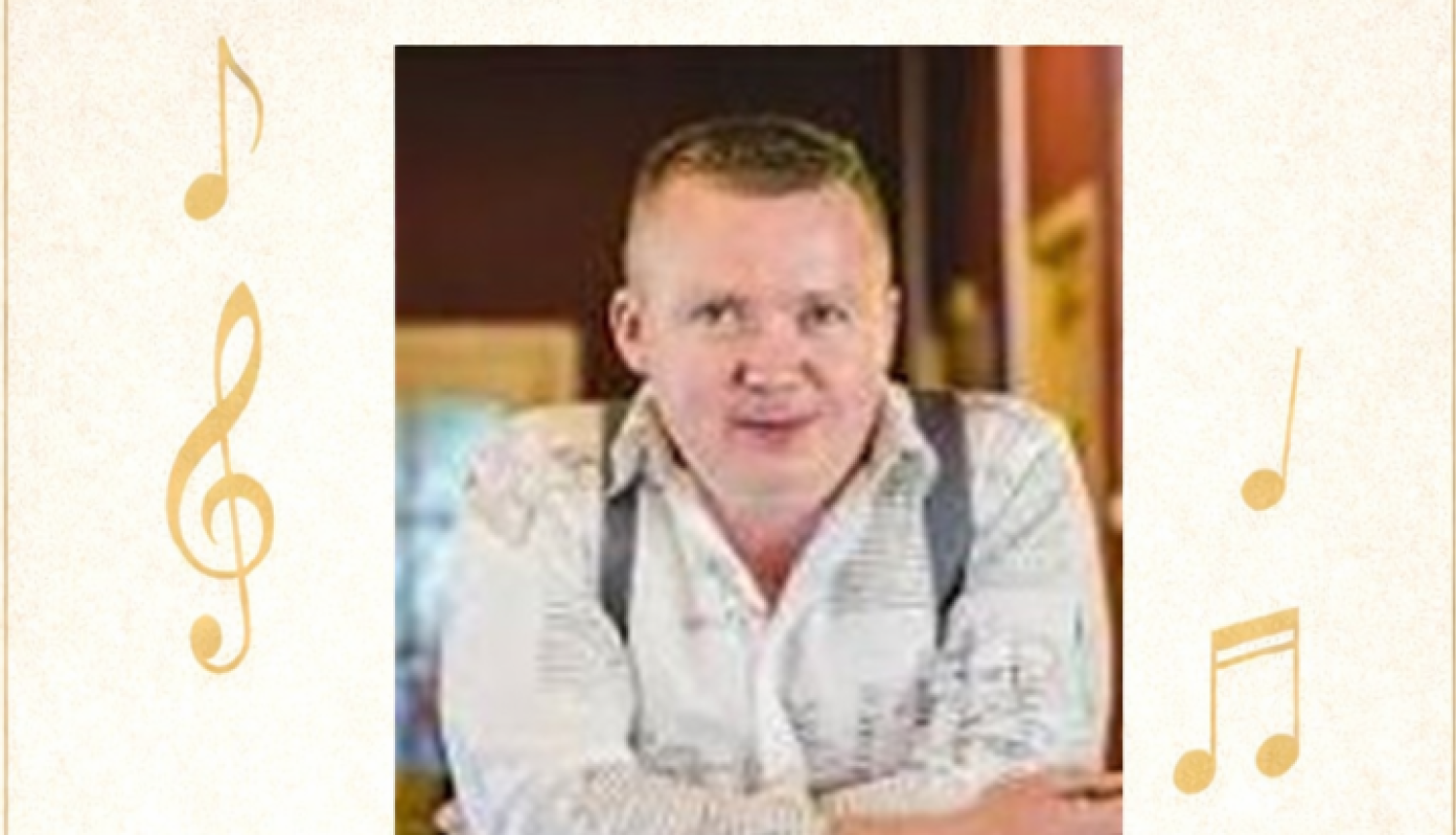 Uz gaiša fona attēlots vīrietis, apkārt izvietotas notis, kas rada muzikālu noskaņu. Teksts aicina uz deju vakaru kopā ar Zinti Krakopu Tilžas Kultūras un vēstures namā.