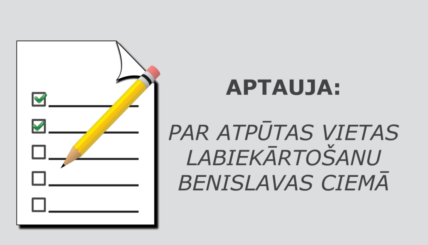 Aptauja par atpūtas vietas labiekārtošanu Benislavas ciemā