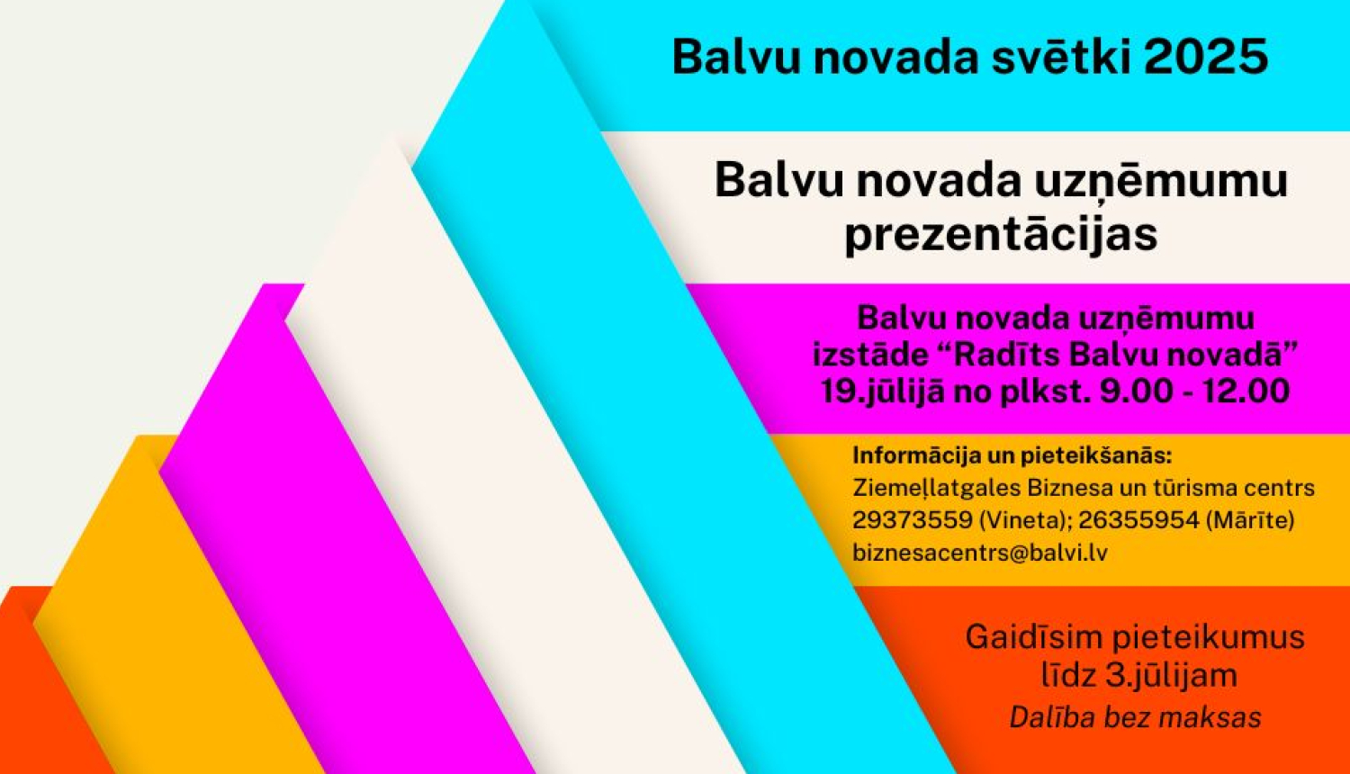 Aicinām pieteikties Balvu novada uzņēmējus