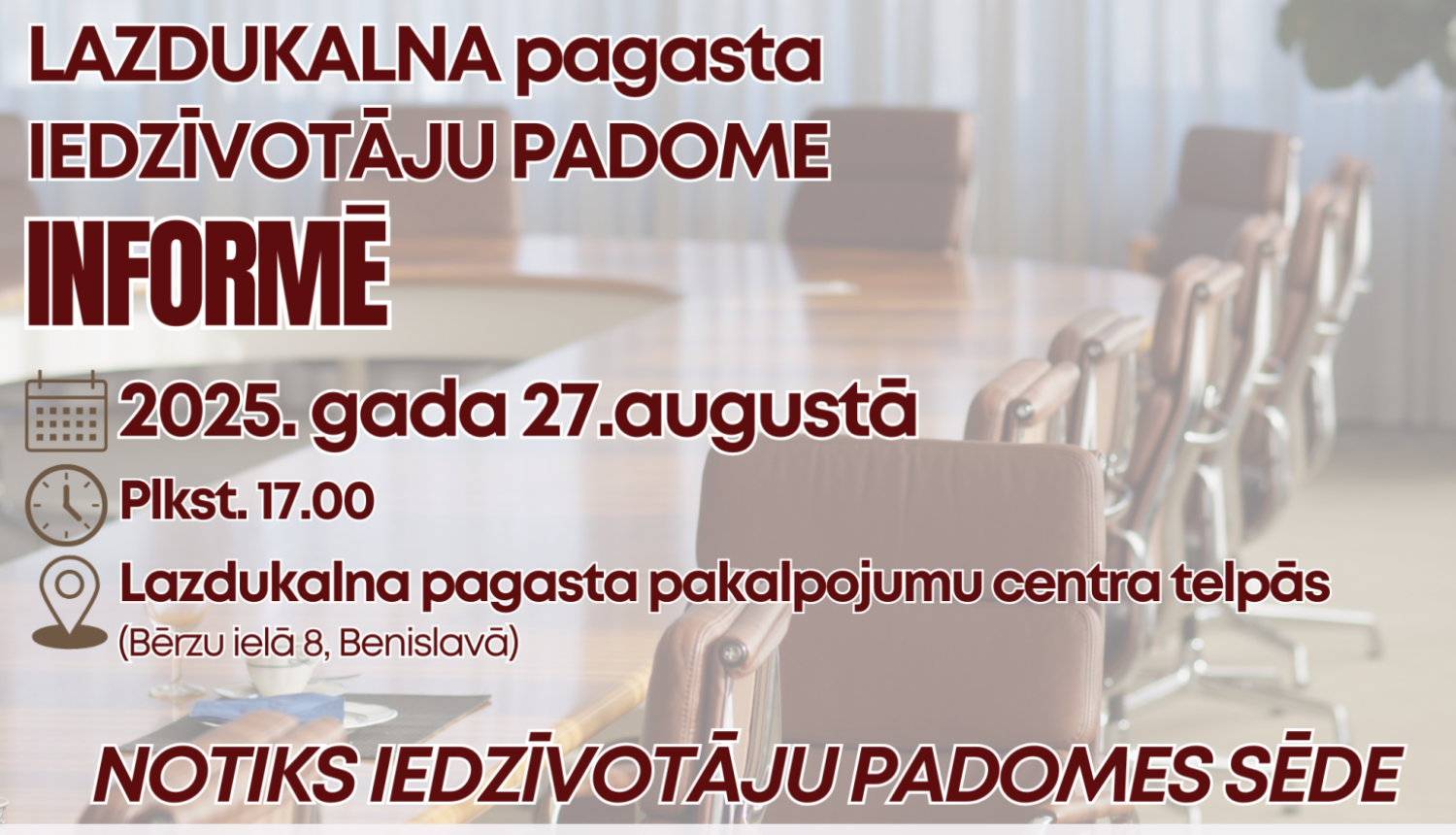 27.augustā notiks Lazdukalna pagasta Iedzīvotāju padomes sēde