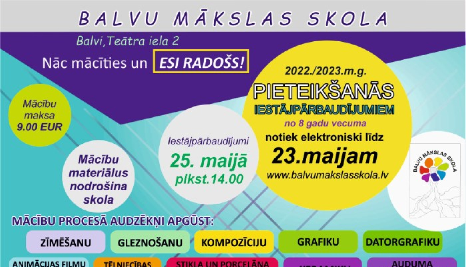 Nāc mācīties uz Balvu Mākslas skolu!