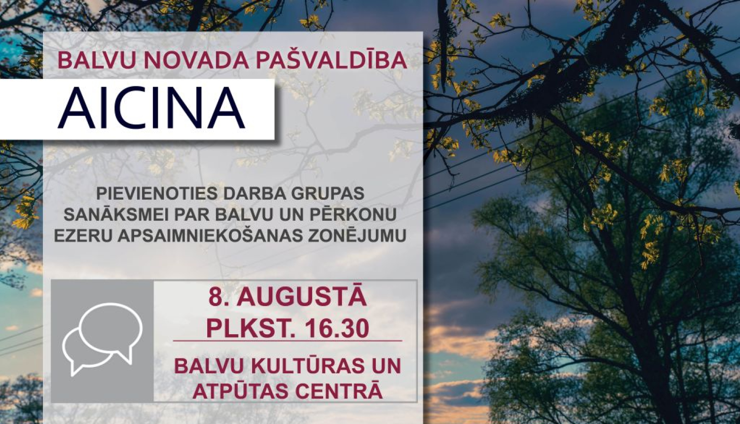 Ssanāksme par Balvu un Pērkonu ezeru apsaimniekošanas zonējumu