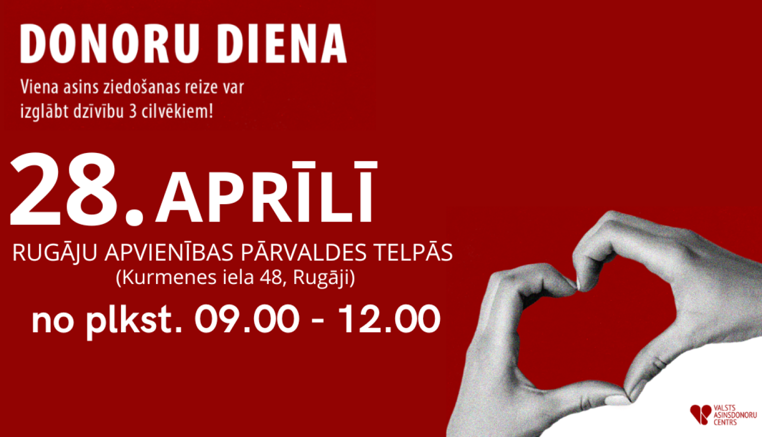 Aicina uz Donoru dienu Rugājos