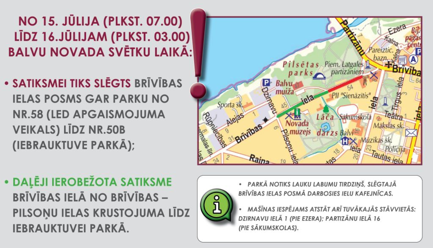 Ierobežojumi novada svētku laikā