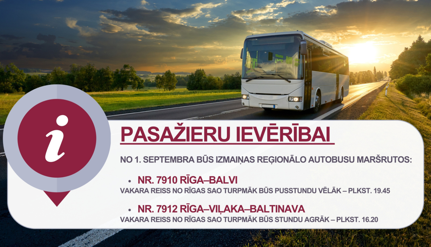 Izmaiņas trīs reģionālo autobusu maršrutos Balvu, Baltinavas un Gulbenes virzienos