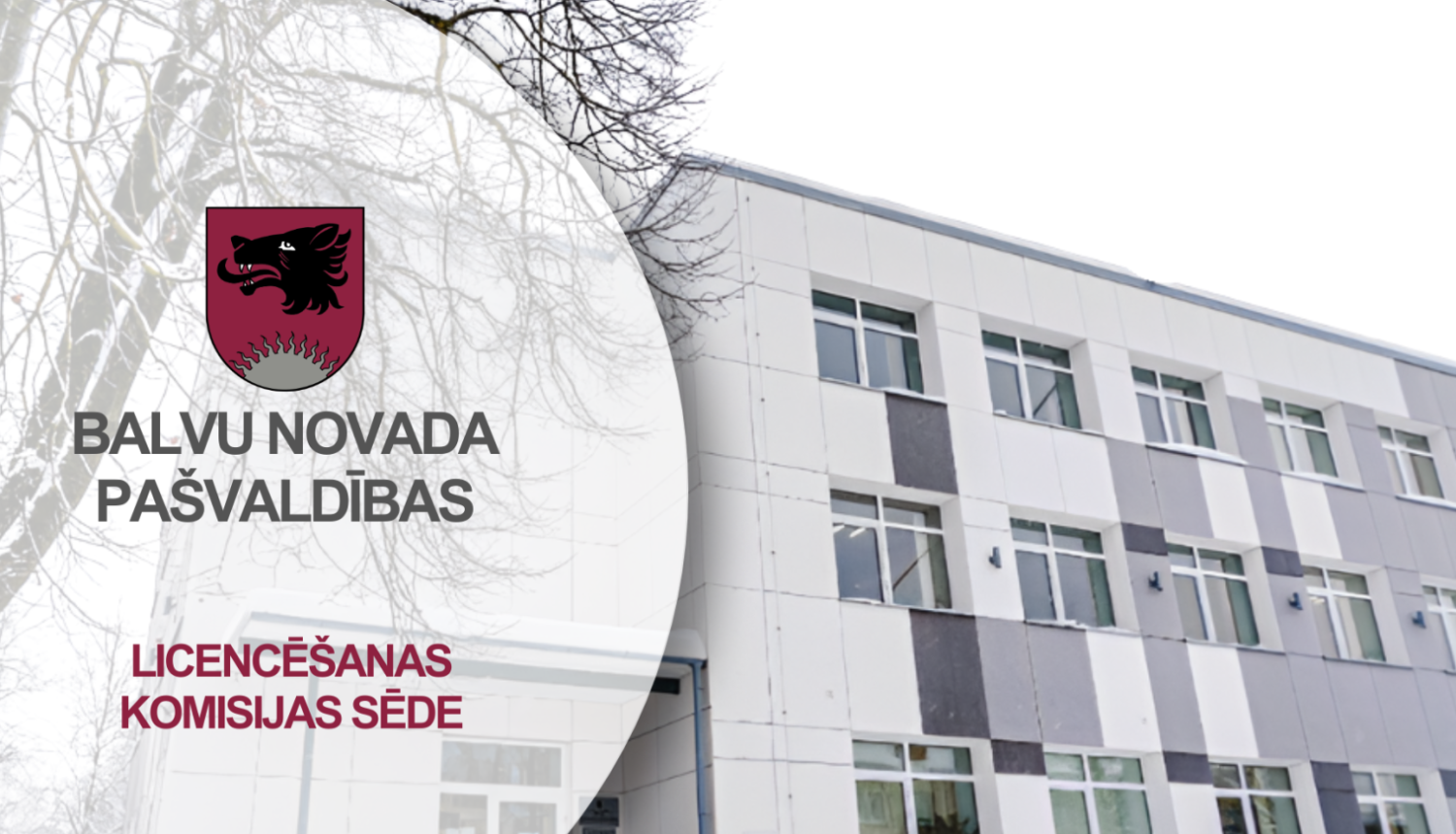 Balvu novada domes ēka ziemā