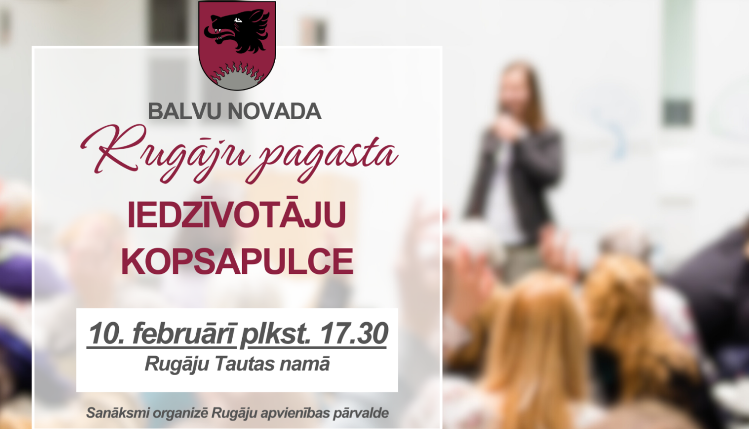 Aicinājums uz Rugāju pagasta iedzīvotāju kopsapulci