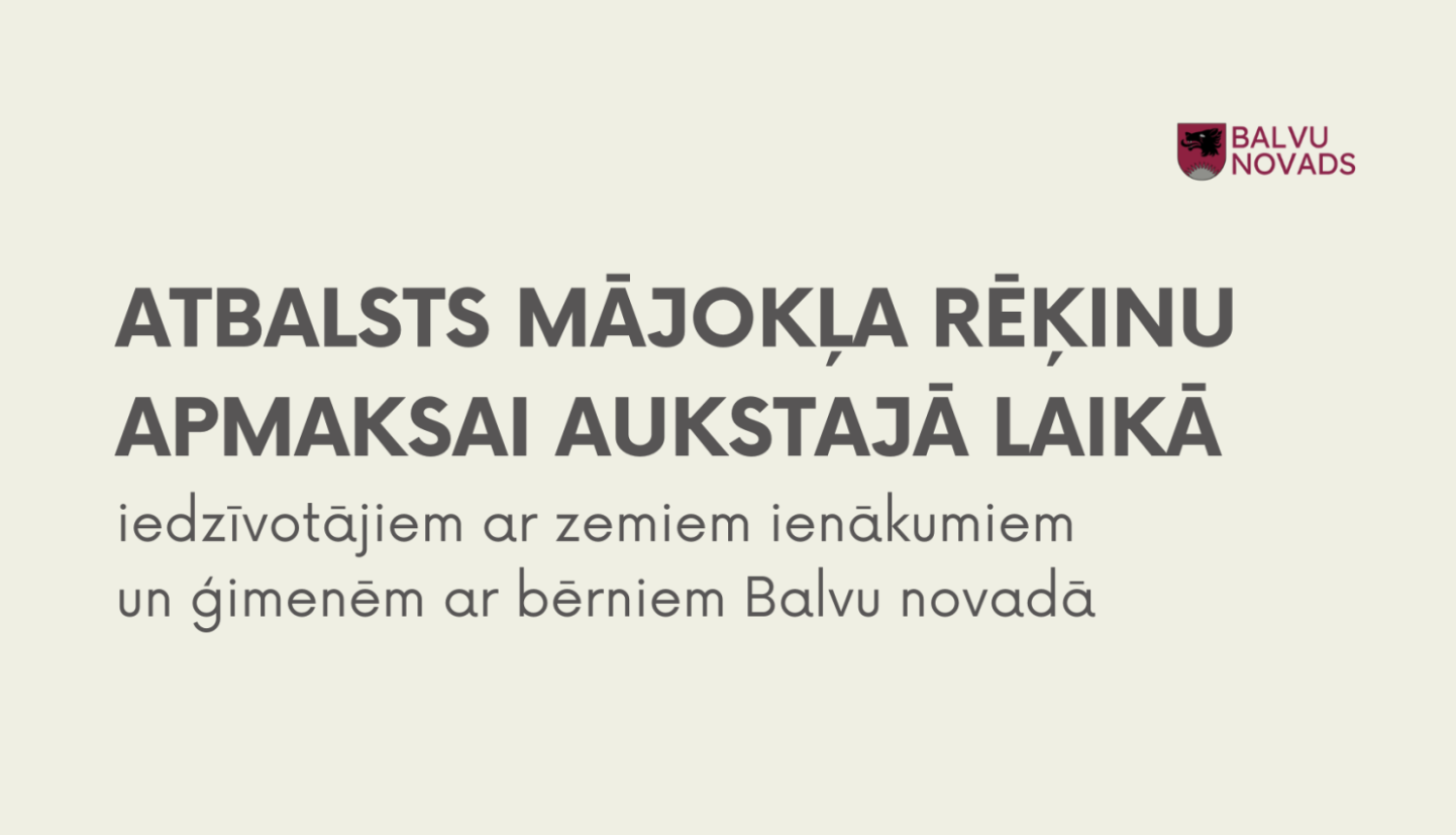 Sociālajā pārvaldē iespējams saņemr atbalstu mājokļa rēķinu apmaksai