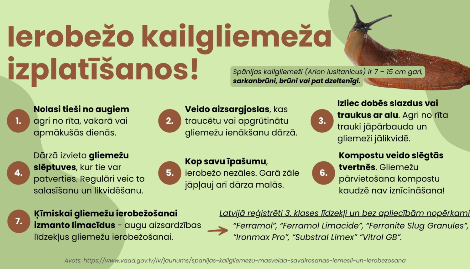 Spānijas kailgliemežu izplatīšanas ierobežošanas noteikumi 