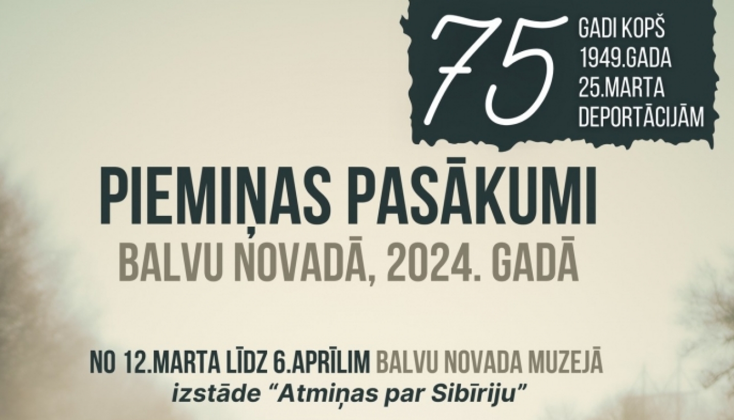 Balvu novadā 25. martā notiks piemiņas pasākumi