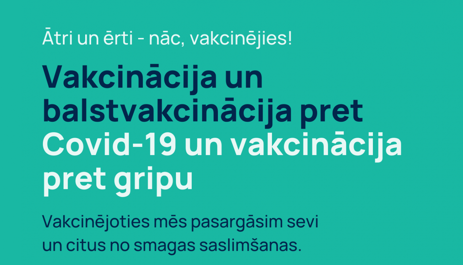 Vakcinācija un balstvakcinācija pret Covid-19 un vakcinācija pret gripu Balvos