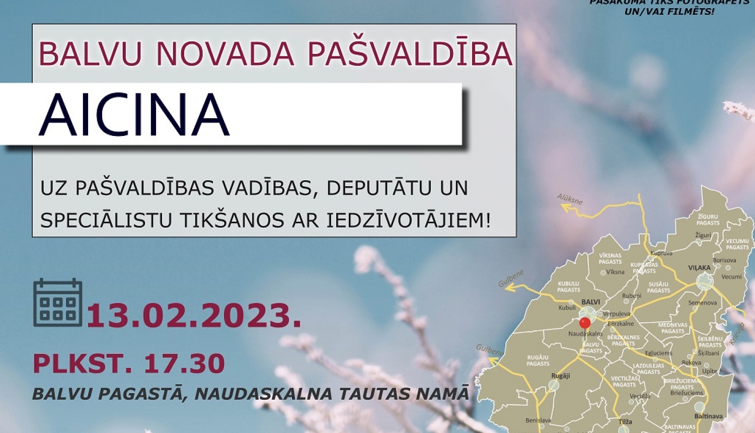 Uz tikšanos aicina Balvu pagasta iedzīvotājus