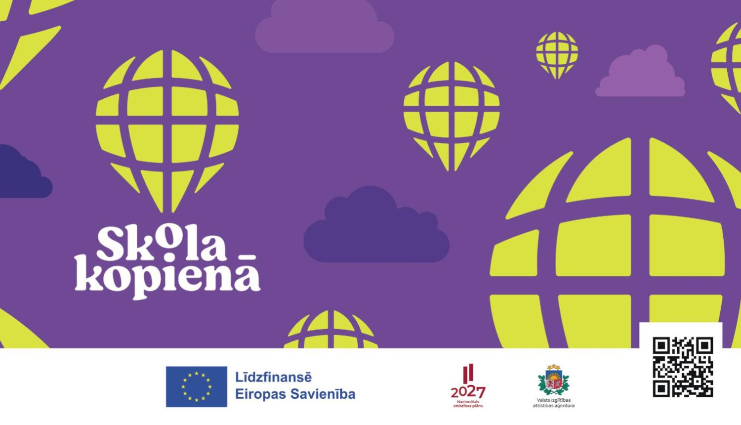 Īstenotā projektā "Skola – kopienā" logo