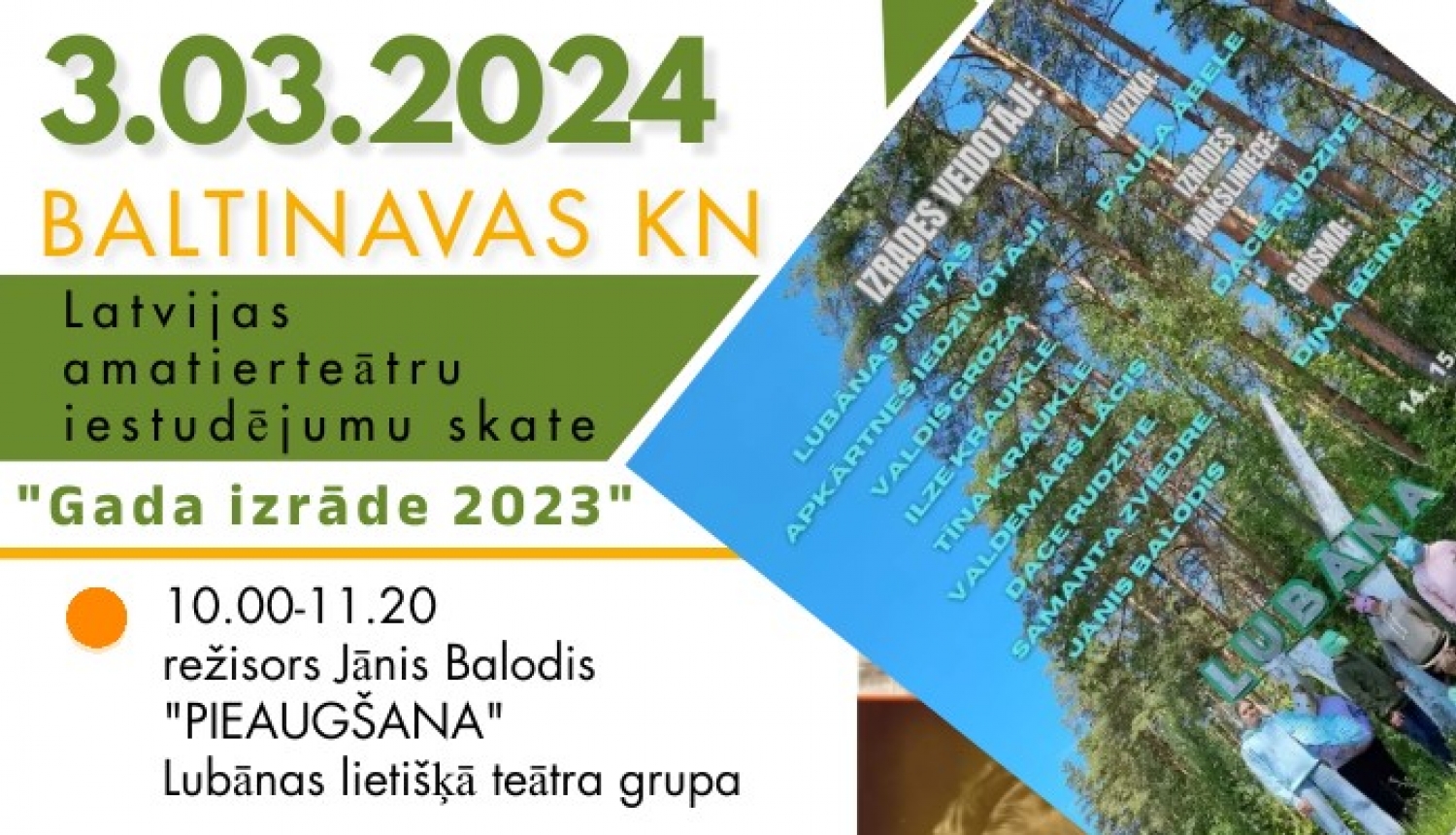 Baltinavas Kultūras namā notiks Latvijas amatierteātru iestudējumu skate