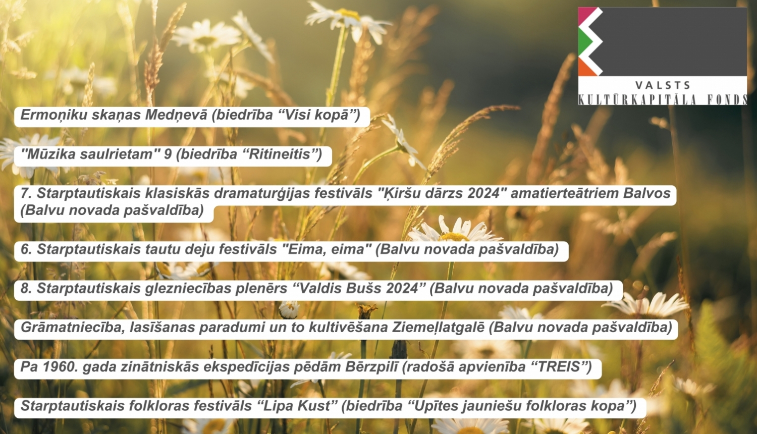 Atbalstīti vairāki Latgales kultūras programmas 2024 projekti no Balvu novada