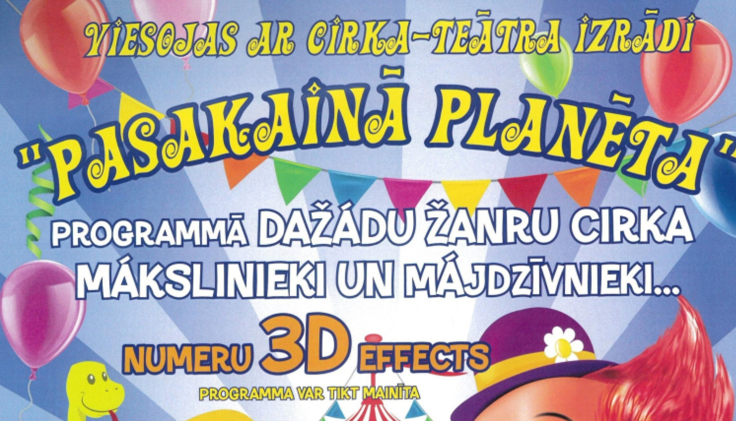 AFIŠA_Cirka izrāde ''Pasakainā planēta''