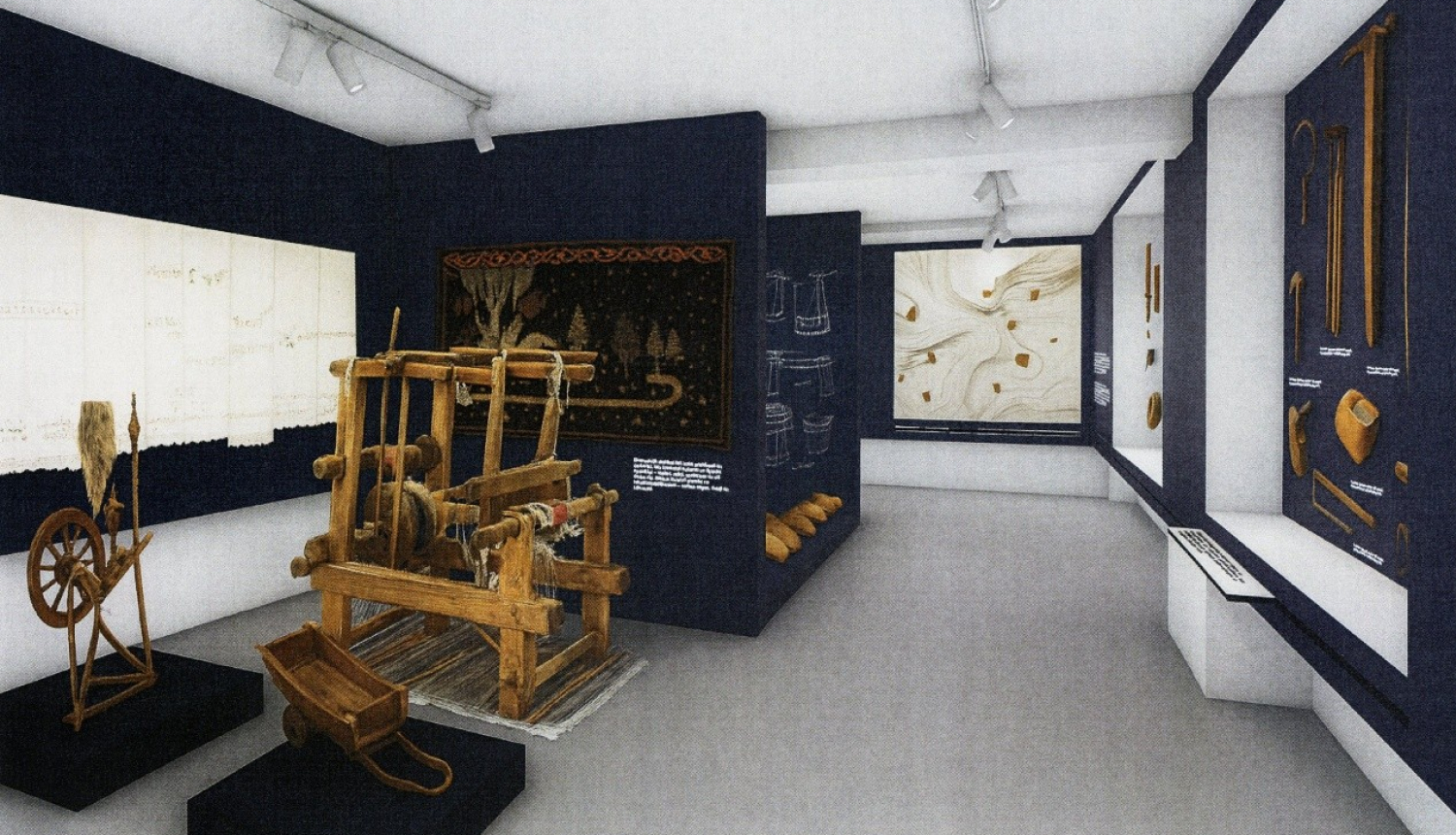 Ekspozīcijas ''Baltinava laika lokos'' dizaina projekta skice