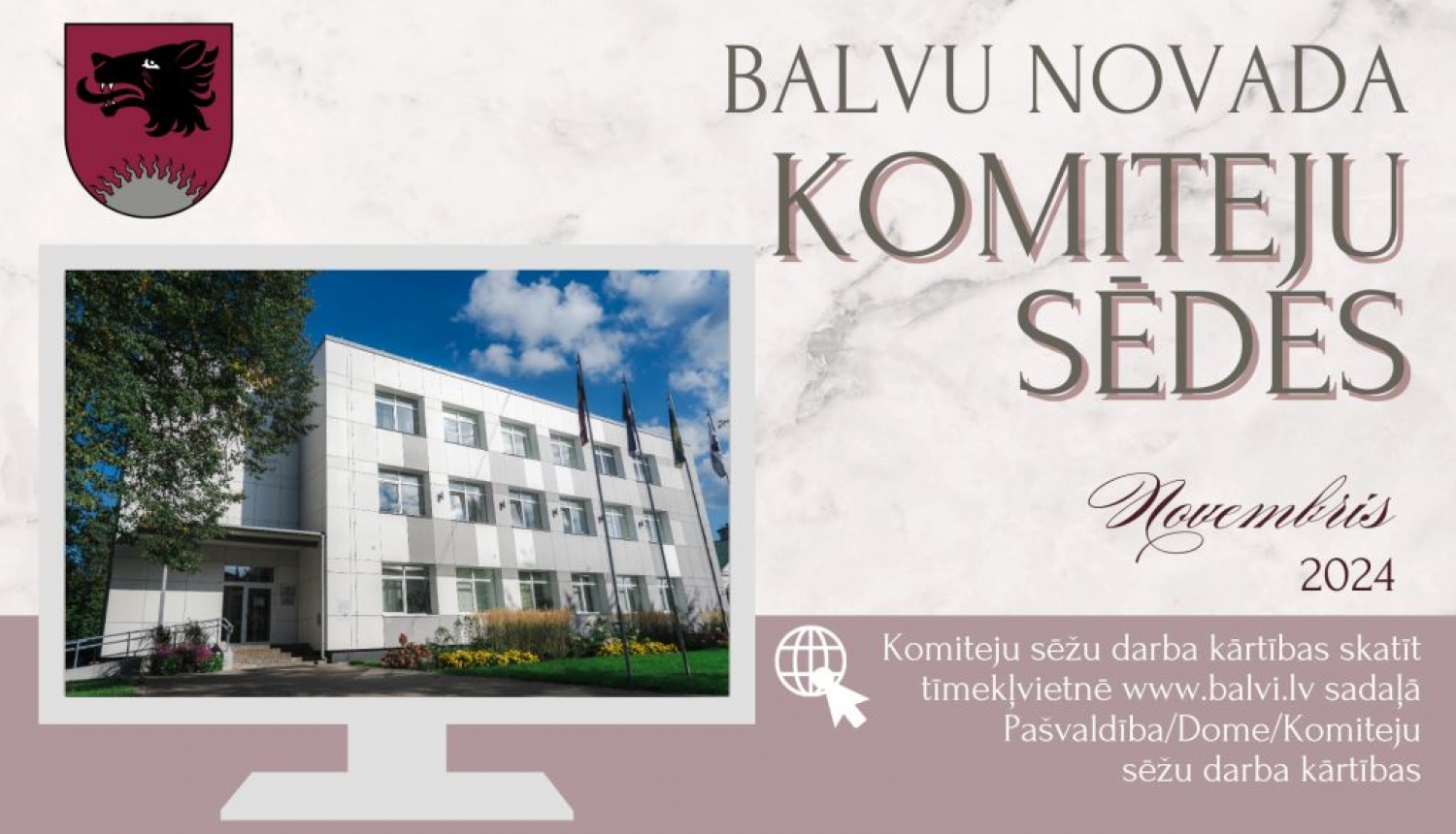 Balvu novada domes komiteju sēdes 2024.gada 20. un 21. novembrī 