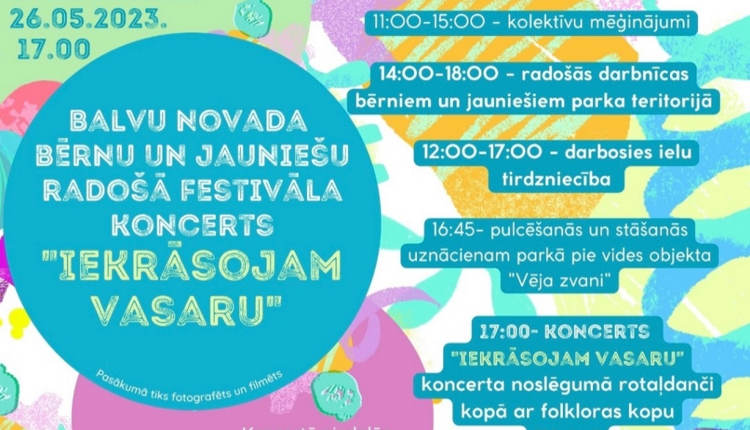 AFIŠA_Balvu novada bērnu un jauniešu radošā festivāla koncerts ''Iekrāsojam vasaru''