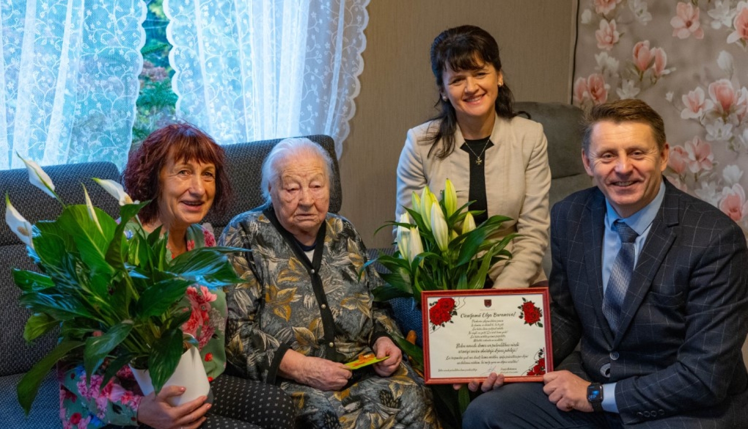 Balvu pilsētas iedzīvotājai Olgai Baranovai  100